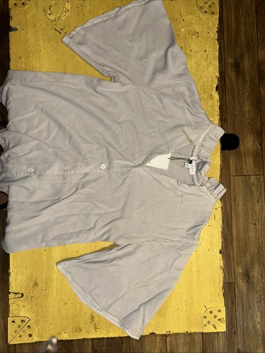 Blusa Sedge Mujer M Gris Mangas Campana Minimalista Neutro Ropa de Trabajo Viaje - Imagen 5 de 8