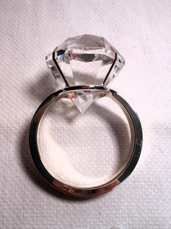 Godinger Paper Weight Crystal Diamond Ring Ireland Shannon Sterling Plated