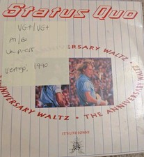 Status Quo The Anniversary Waltz Vinyl Record 7" VG+/VG+ QUO28 1990