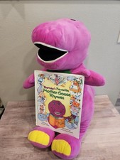 Vintage Large Jumbo Talking 24  Barney Purple Dinosaur Plush Stuffed Animal 24"
