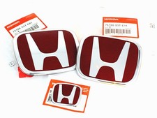 3pcs Red H Front Rear Type R Grille Emblem For Honda Civic Coupe 2dr 06-11 Jdm 3pcs Red H Front Rear Type R Grille Emblem For Honda Civic Coupe 2dr 06-11 Jdm