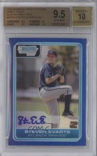 2006 Bowman Draft Chrome Picks Blue Refractor Steven Evarts BGS 9.5 Auto 0b5