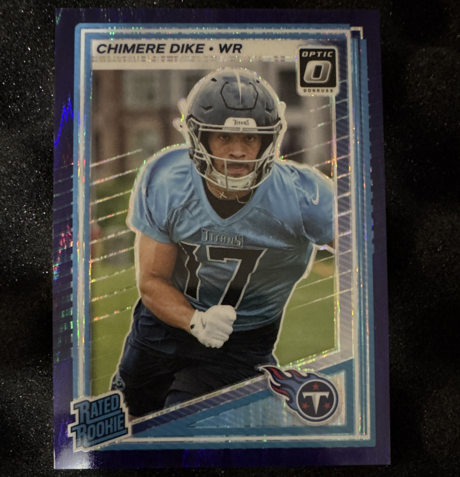 2025 Donruss Purple Shock Optic Rated Rookie Chimere Dike Titans #269 Prizm