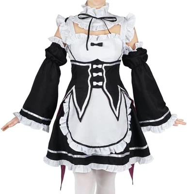 COOLCHANGE Maid Uniform von Ram & Rem | Dienstmädchen Cosplay Kostüm für Re: Zero Fans S-L