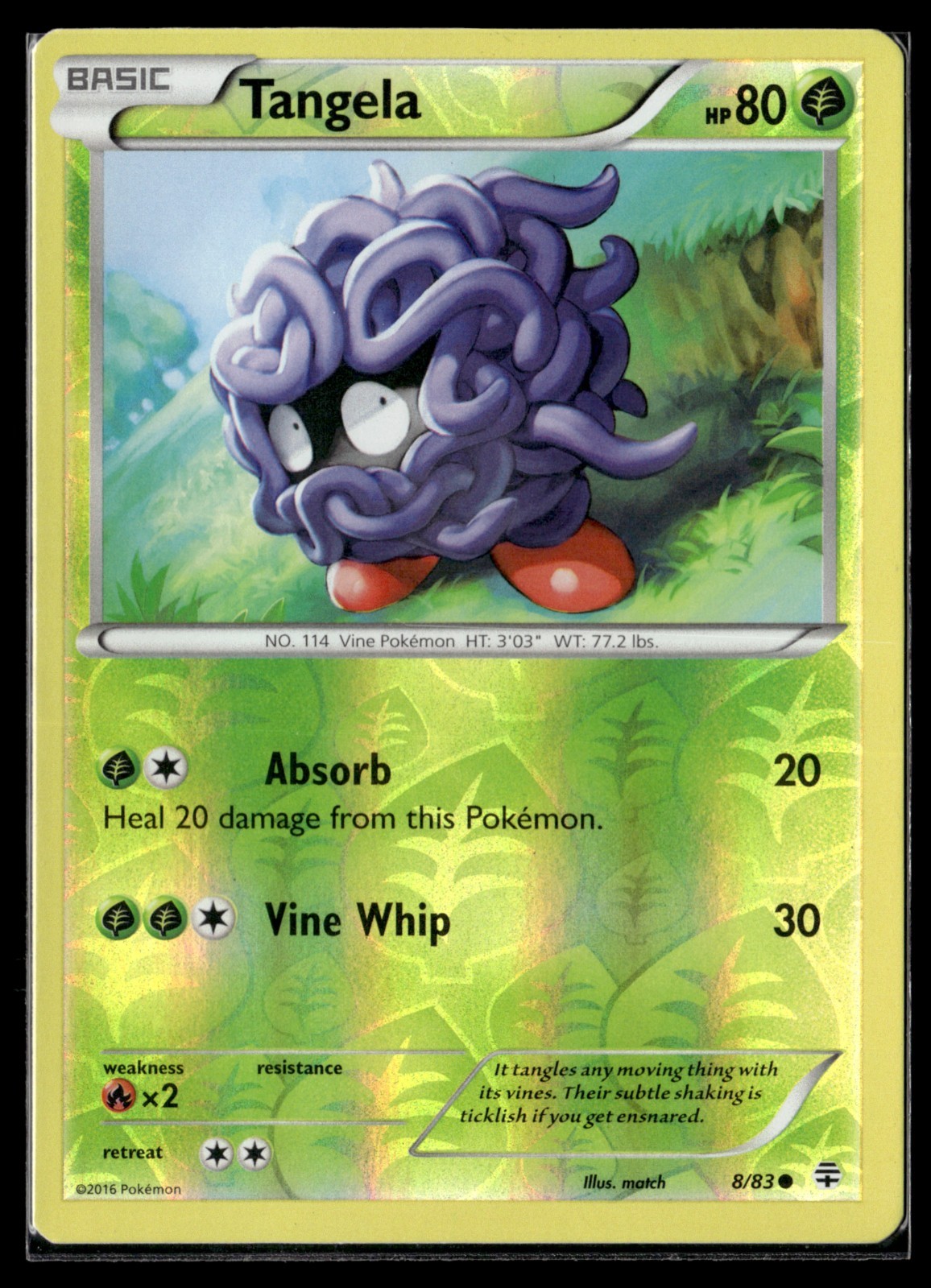 Pokémon TCG | Generations | Tangela | 8/83 | Reverse Holo | LP