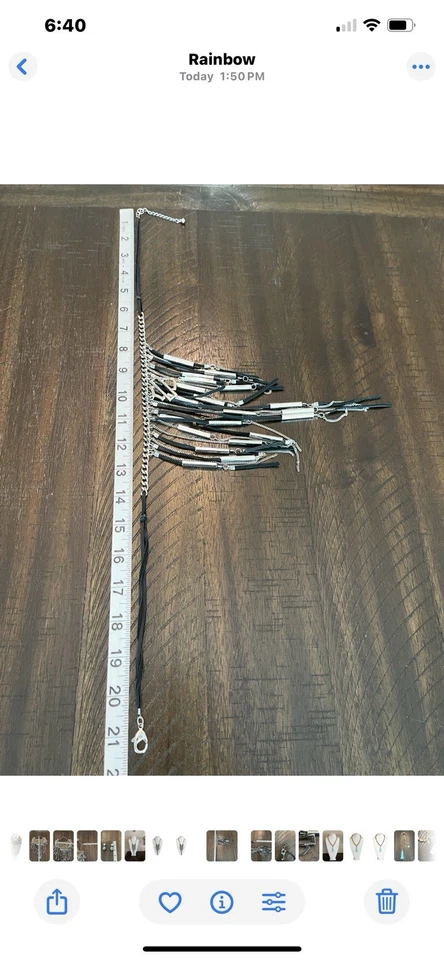 Collar Harley-Davidson Flecos Plateado Negro Cuero Barra y Escudo Logo Motociclista Foto 2 de 4