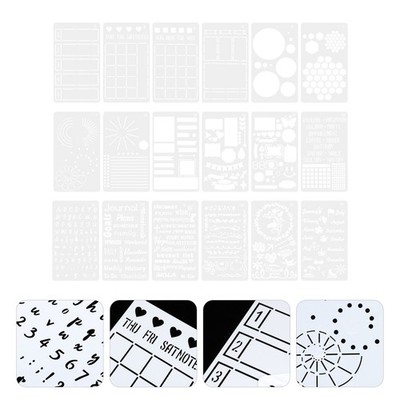 1 SET/18PCS Journal Schablonen Malvorlagen Malerei Schablonen für Notepad