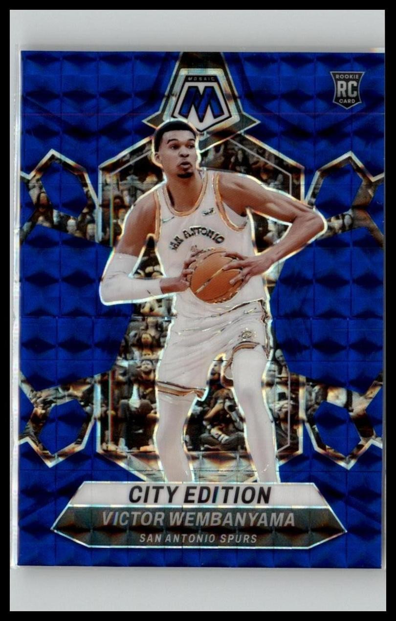 2023-24 Panini Mosaic #282 Victor Wembanyama Blue #/199 Rookie RC