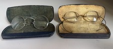 Antique 14k Gold Wire Rim Glasses With Original Case  12K 1/10 Glasses