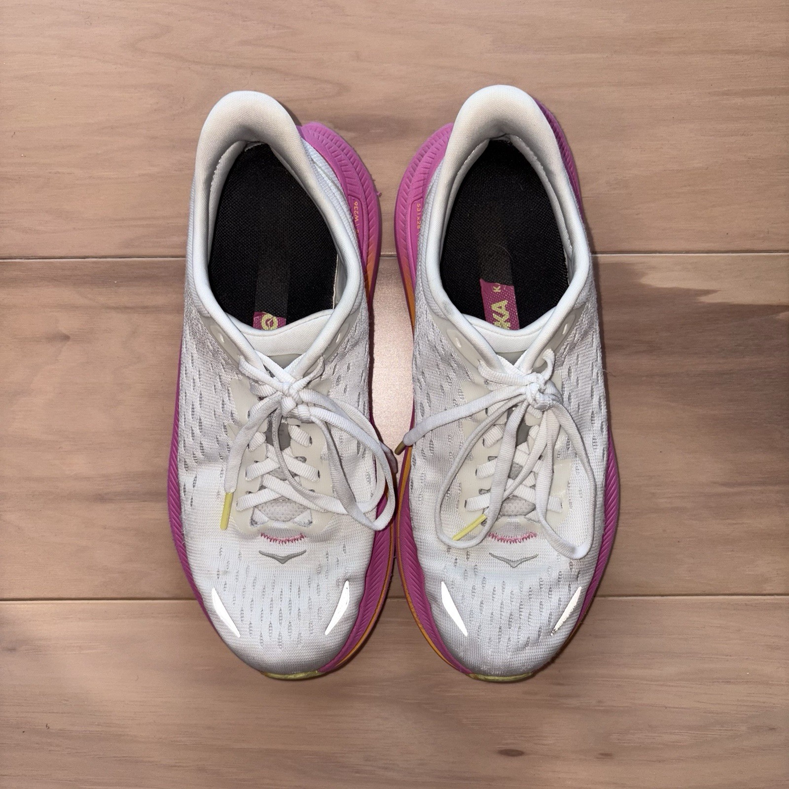 Hoka Kawana 2 Womens Size 7 B White Pink Running Walking Training Shoes Comfort thumbnail 4