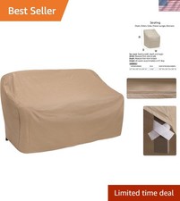 Luxurious Weatherproof 2-Seat Glider Cover - Tan Vinyl, Scratch Resistant