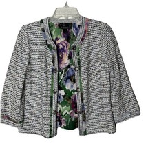 St. John Couture Size Small Tweed Pattern Evening Jacket