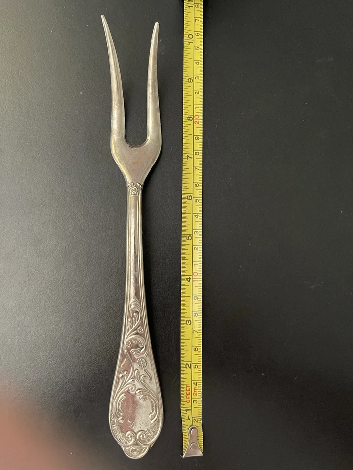 DE COLECCIÓN USADO EN EXCELENTE ESTADO - TENEDOR DE SERVIR DE PLATA CHRISTOFLE MARLY - SELLO 800 ESTAMPADO Foto 2 de 4