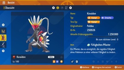 Shiny Koraidon 6IV | LVL 100 | Pokemon Karmesin / Purpur / Scarlet / Violet