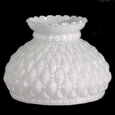 Student Lamp Shade 7" Diamond Quilted White Glass Wall Chandelier Desk Table