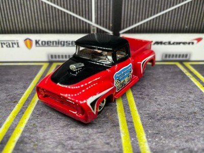 HOT WHEELS CUSTOM 1956 FORD TRUCK RED BLACK PAN AMERICAN DELIVERY 2008 1:64 84