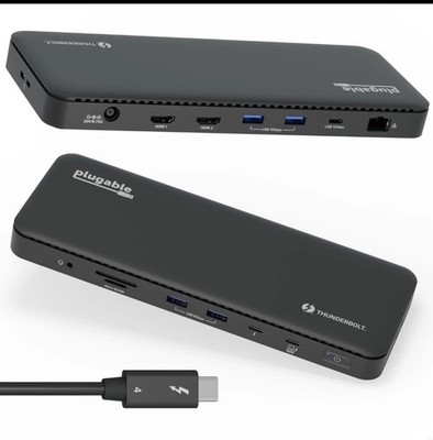 Plugable Technologies TBT4-UD5 Plugable Thunderbolt 4 Dock 100w Charging Laptop