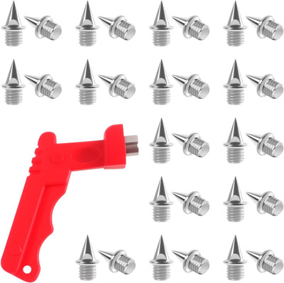 32PCS 1/4'' Stainless Steel Track Spikes with Wrench for Running & Sprint Shoes