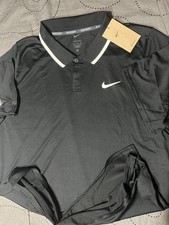 NIKE TENNIS COURT ADVANTAGE 010 BLACK WHITE POLO SHIRT SIZE XL MEN NWT 68.00