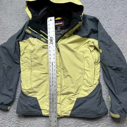 Marmot Jacket Womens L Lime Green Ski Shell Pit Zips Hooded Climb Hike - Picture 13 of 15