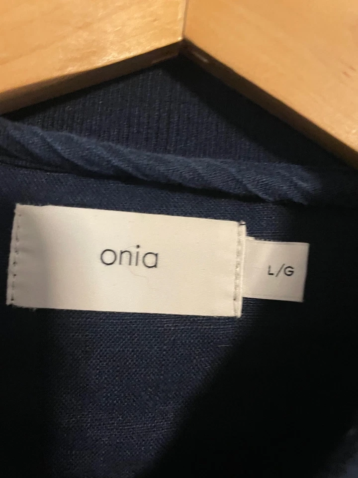 Chaqueta Onia Para Hombre Grande Azul Marino Lino Bombardero Cremallera Completa Ligera Informal Acanalada Foto 3 de 4