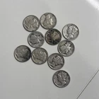 Mercury Dimes Silver 10c Coins Various Dates Qualities Lot of 10
