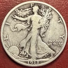 1918 Walking Liberty Half Dollar. Free Shipping