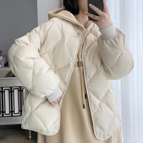 Winter Thick Short Jacket Lingge DownCotton Jacket Women Loose Winter Light Coat - Bild 13 von 14