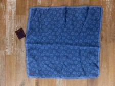  NO CUSTOMS TAX ISAIA Napoli blue floral print print silk pocket square NWT