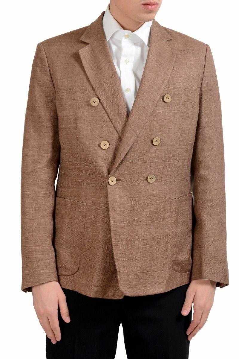 Мужской двубортный блейзер Malo из 100 шелка коричневого цвета спортивное пальто цена US 40 IT 50 41190₽