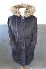 Jack Wills Superior Craftsmanship Women’s Hooded Parka Coat, Size Uk 10, Blue