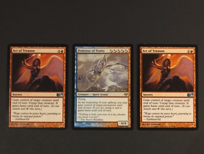 Dominus of Fealty und 2x Act of Treason Magic the Gathering MtG