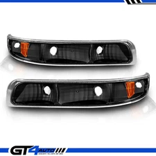 For 1999-2002 Silverado 2000-06 Tahoe Suburban Black Bumper Turn Signal Lights