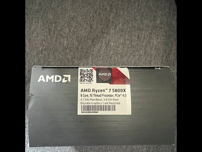 AMD Ryzen 7 5800X Processor (4.7GHz, 8 Cores, Socket AM4) Box - 100-100000063WOF