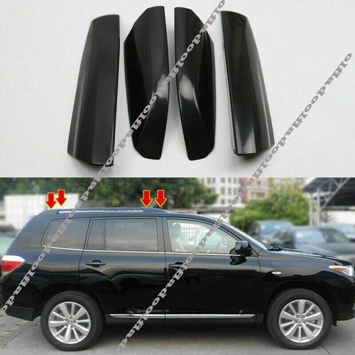 4p For Toyota Highlander 2008-13 Black Roof Rack Rails End Cover Shells Replace - Imagen 1 de 8