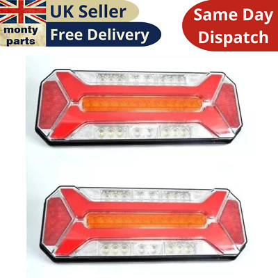 2x 12-24V Neon Style Heck LED Rückleuchten - Multifunktion für Anhänger/LKW