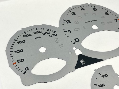 Porsche Carrera 911 (997) speedometer dials 330 km/h silver color Manual - Picture 2 of 4