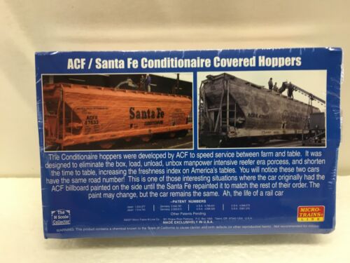 N Scale Micro Trains Special Run 07-84 ATSF Conditionaire Covered Hopper 2-Pack - Picture 3 of 3