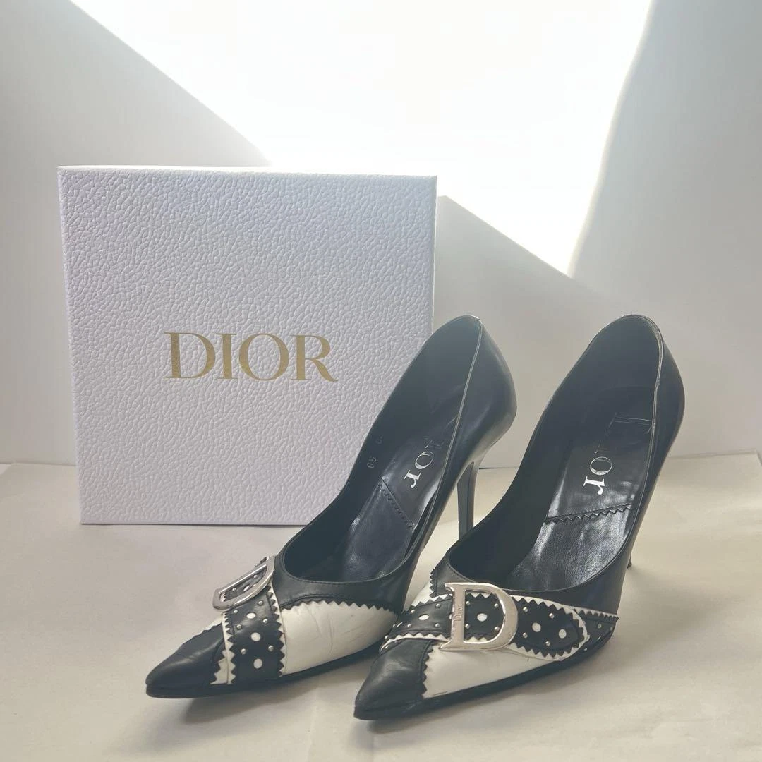 Escarpins Christian Dior talon cuir multicolore EU35,5/US5,5 authentiques du Japon