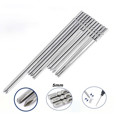 Magnetic Cross Phillips Screwdriver Bits 5mm Round Shank S2 PH00 PH0 PH1 PH2 Bit