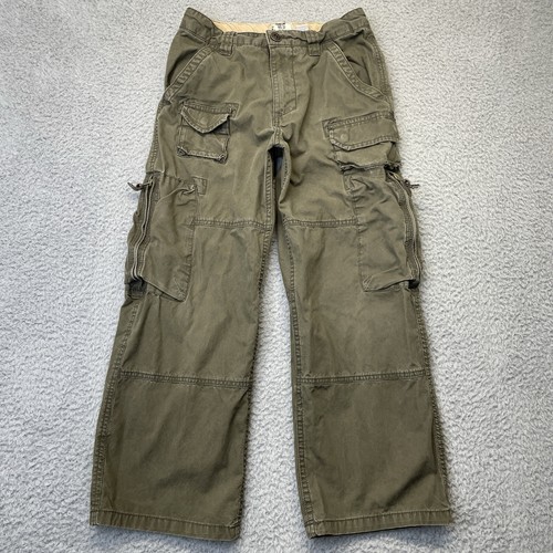 Old Navy Cargo Pants Kids 8 Green Pockets Fishing Hiking Unisex Y2K Outdoor