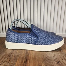 SOFFT Somers Womens Sz 8.5 M Blue Herringbone Woven Slip On Loafers Casual Shoes