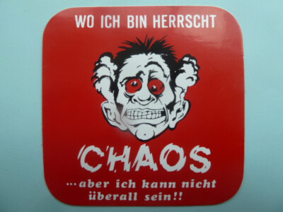 Sticker 80s Vintage - Where I Am Reigns Chaos - Funfair Hustle HTF
