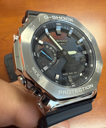 Reloj Casio G-Shock Arco Iris Ladrillo Pared GM-2100RW-1A Analógico Digital Octogonal USADO - Imagen 6 de 7