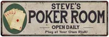 Steve's Poker Room Personalized Metal Sign Game Decor 106180048449