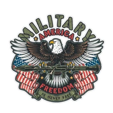 Military America Freedom Is Never Free Bumper Sticker Military Vinyl Decal 5"