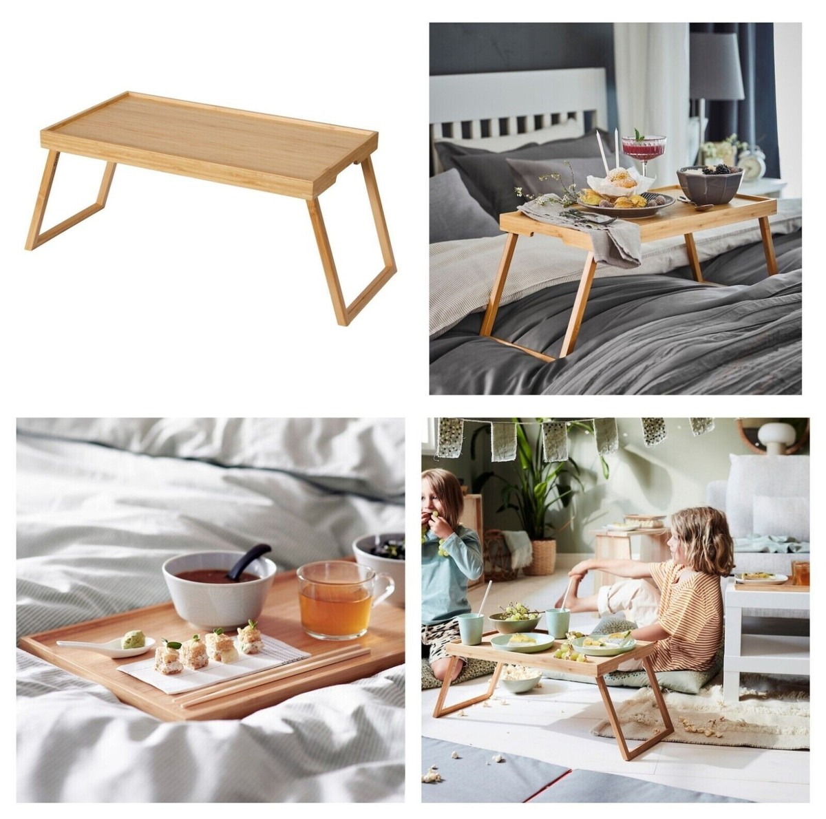 Resgods vassoio IKEA in legno bambù pc computer tavolino per