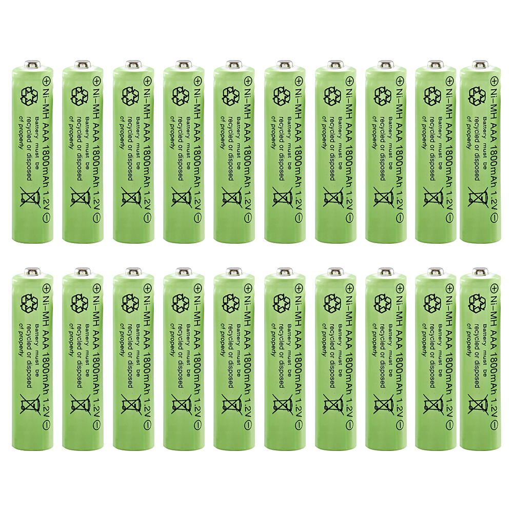 16PCS 1.2V AAA Rechargeable Batteries with 1800mAh Charger and LED Flashlight Combo-image