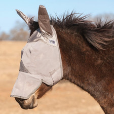 Crusader Mule Fly Mask with Long Nose and Ears, Grey, Mule Arabian