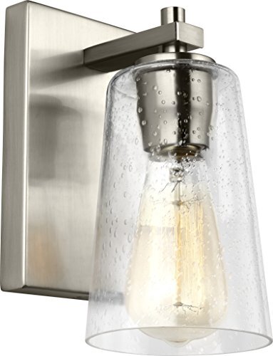 Vs24301sn Mercer Glass Wall Sconce Lighting Satin Nickel 1light 5"w X 9"h 60w
